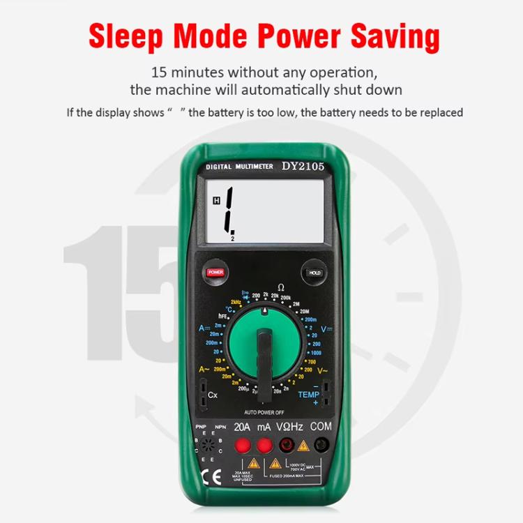 DUOYI AC/DC Voltage Resistance Testing Anti-Burn Digital Multimeter - DY2105