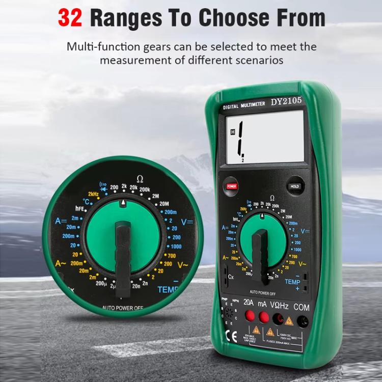 DUOYI AC/DC Voltage Resistance Testing Anti-Burn Digital Multimeter - DY2105