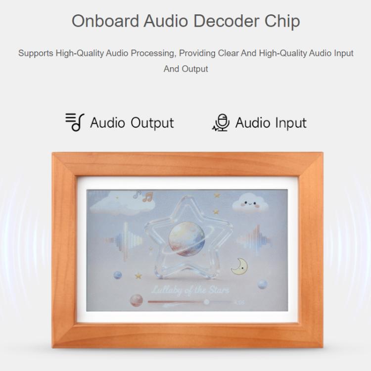 WAVESHARE ESP32-S3 7.3-Inch E6 Full-Color E-Paper Display With Solid Wood Frame 800 × 480 Resolution - 32408
