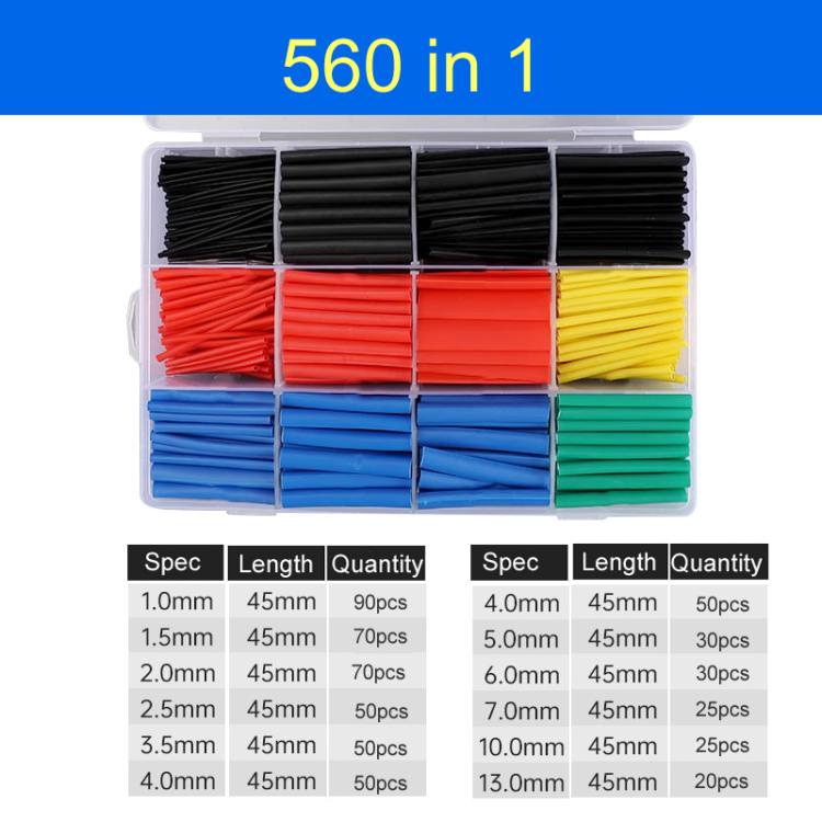560 in 1 Thermoresistant Tube Heat Shrink Wrapping Kit
