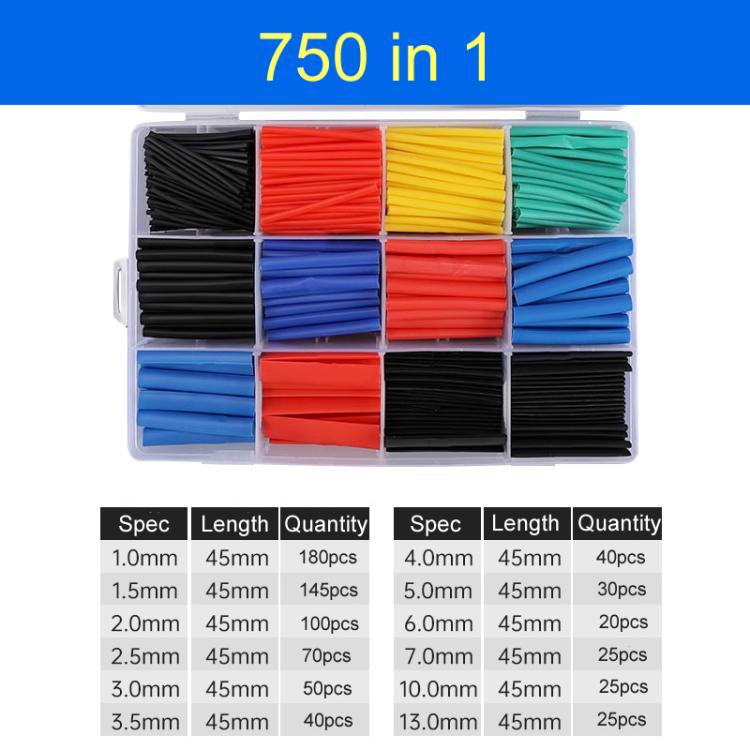 750 in 1 Thermoresistant Tube Heat Shrink Wrapping Kit
