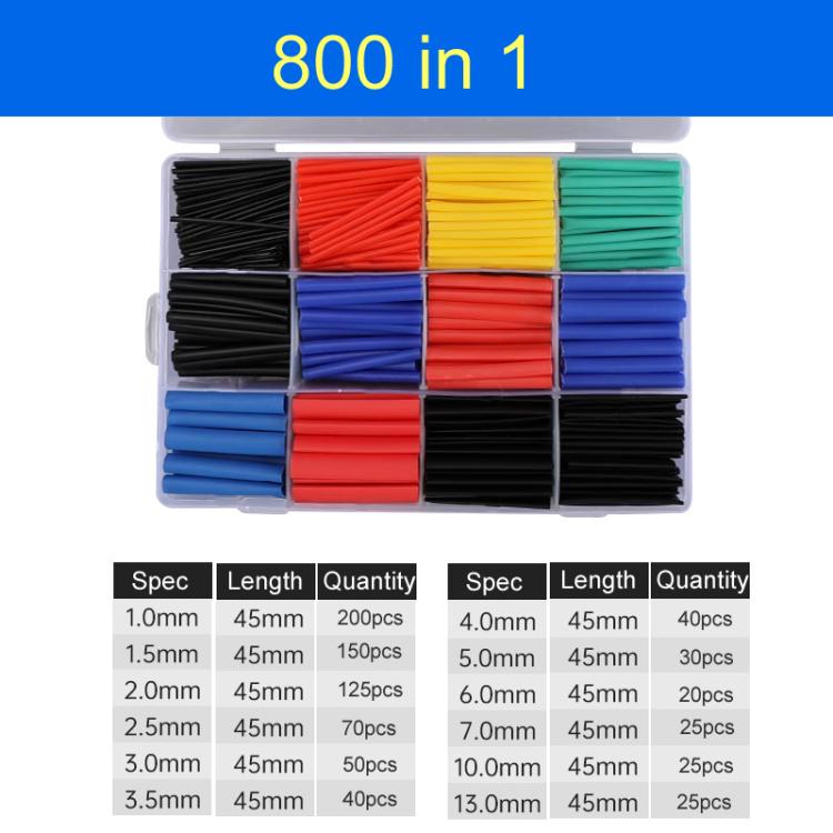 800 in 1 Thermoresistant Tube Heat Shrink Wrapping Kit