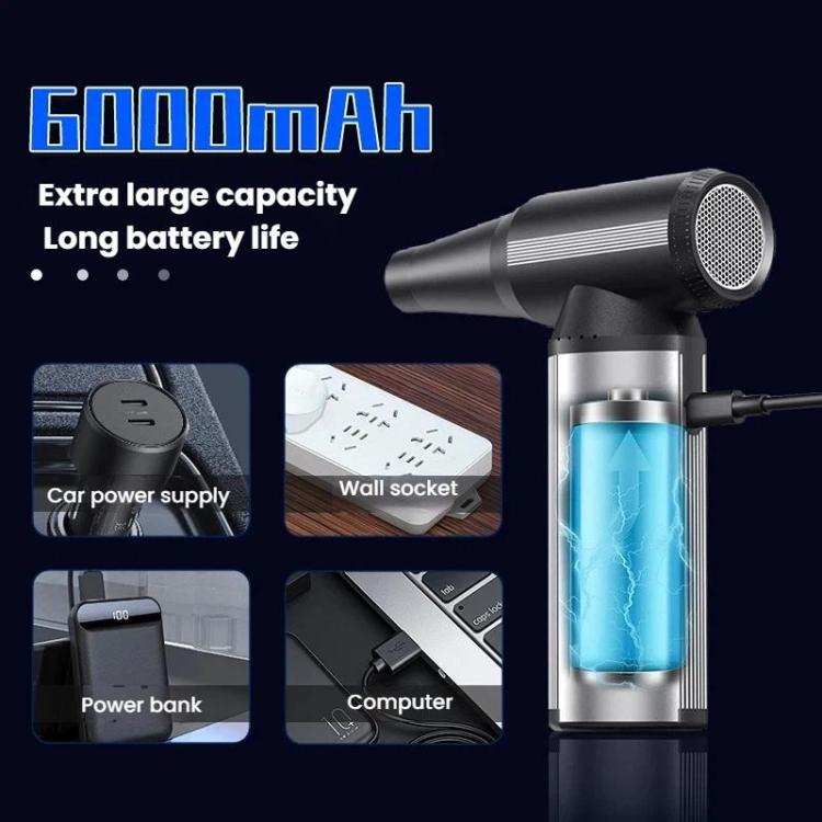 Car Vacuum Cleaner Brushless Wireless Blower Outdoor Mini High-Powered Powerhouse Fan - Gray Black