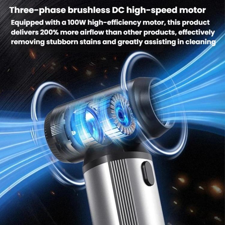 Car Vacuum Cleaner Brushless Wireless Blower Outdoor Mini High-Powered Powerhouse Fan - Gray Black