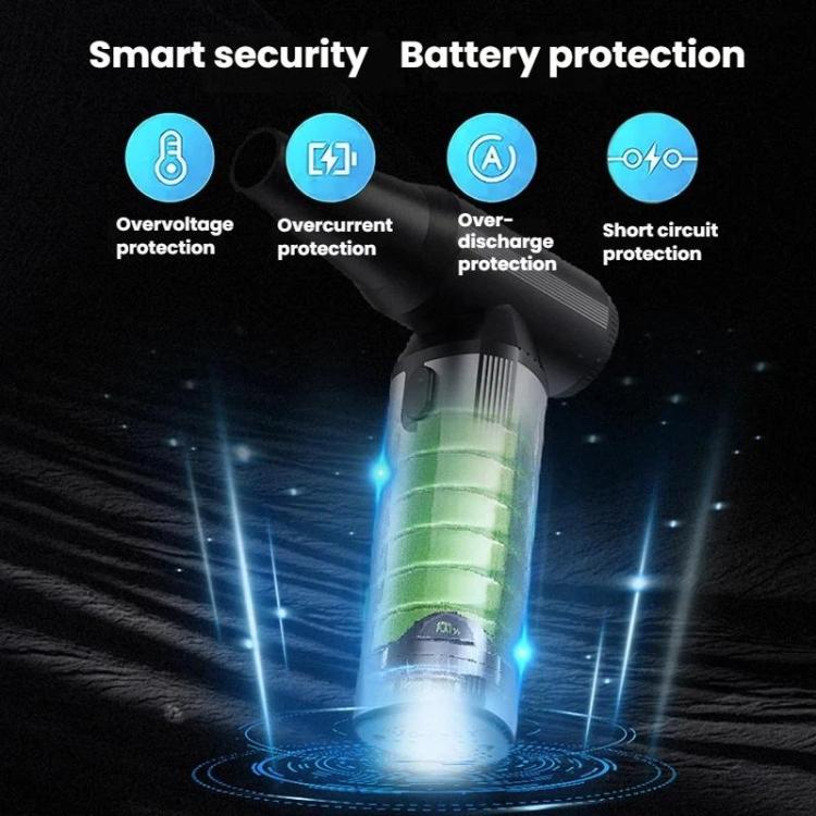 Car Vacuum Cleaner Brushless Wireless Blower Outdoor Mini High-Powered Powerhouse Fan - Gray Black