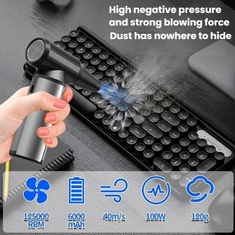 Car Vacuum Cleaner Brushless Wireless Blower Outdoor Mini High-Powered Powerhouse Fan - Gray Black