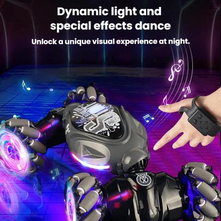 Shockproof Crash-Resistant Stunt Twist Car With Lights Rechargeable Remote Control Toy Car, Spec: Single Remote Control Blue