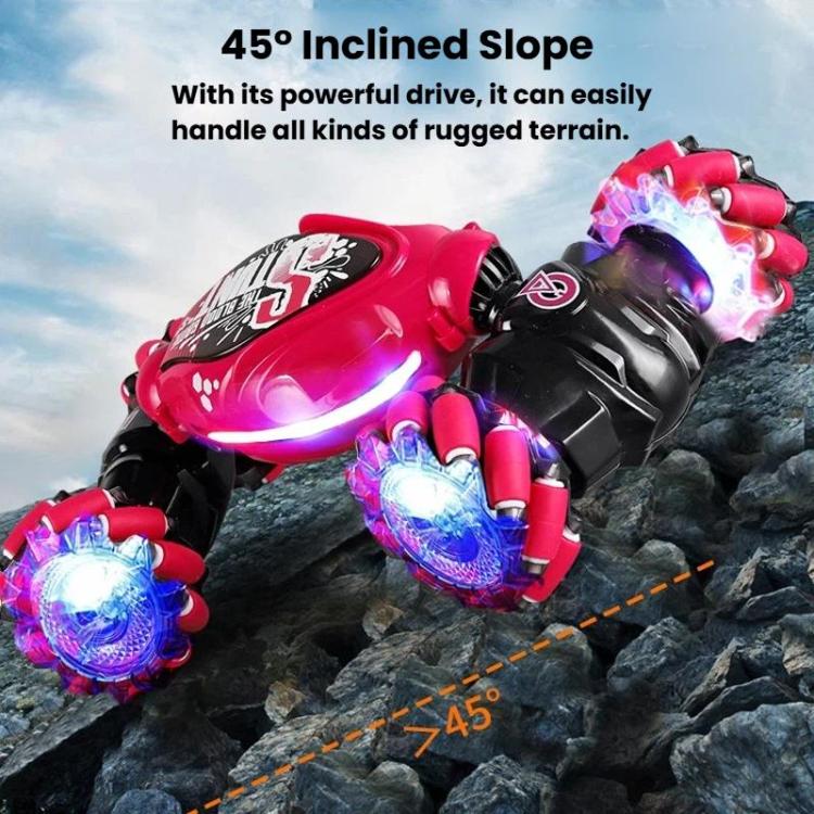 Shockproof Crash-Resistant Stunt Twist Car With Lights Rechargeable Remote Control Toy Car, Spec: Single Remote Control Pink