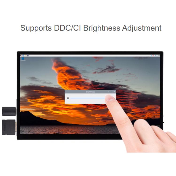 WAVESHARE 13.3-Inch FHD AMOLED Touchscreen 1920x1080 Pixels Fully Laminated Tempered Glass Panel, Specification: EU Plug - 32763