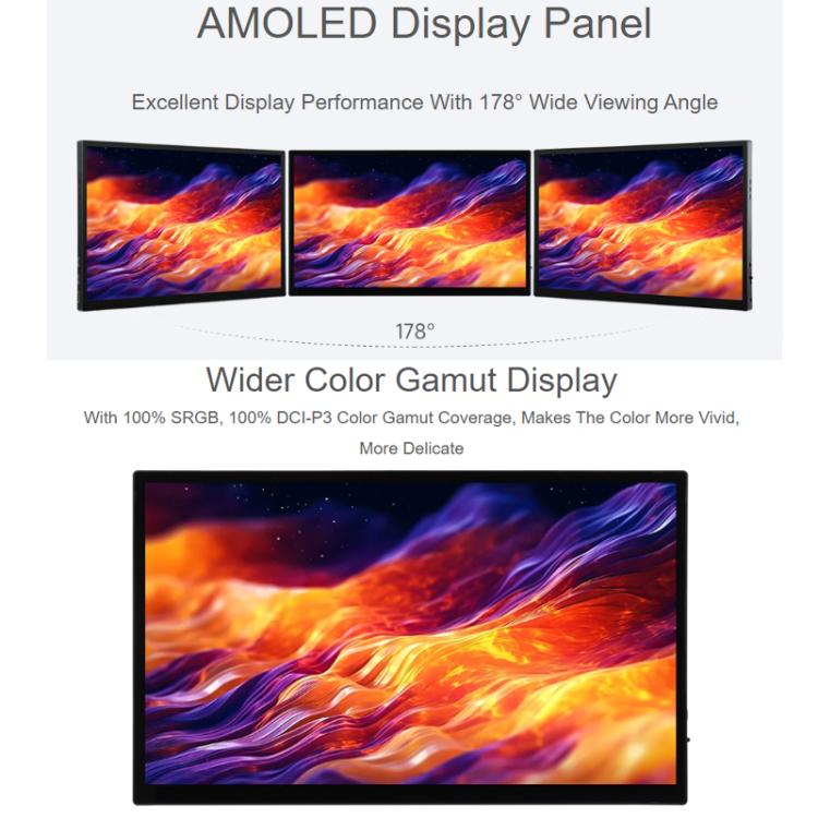 WAVESHARE 13.3-Inch FHD AMOLED Touchscreen 1920x1080 Pixels Fully Laminated Tempered Glass Panel, Specification: US Plug - 32763