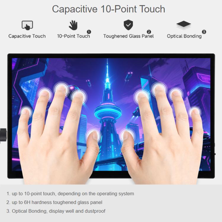 WAVESHARE 13.3-Inch FHD AMOLED Touchscreen 1920x1080 Pixels Fully Laminated Tempered Glass Panel, Specification: EU Plug - 32763
