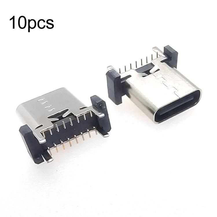 10pcs 16Pin USB Type-C Female Vertical SMT Connector Socket Charging Port Height 10.5mm