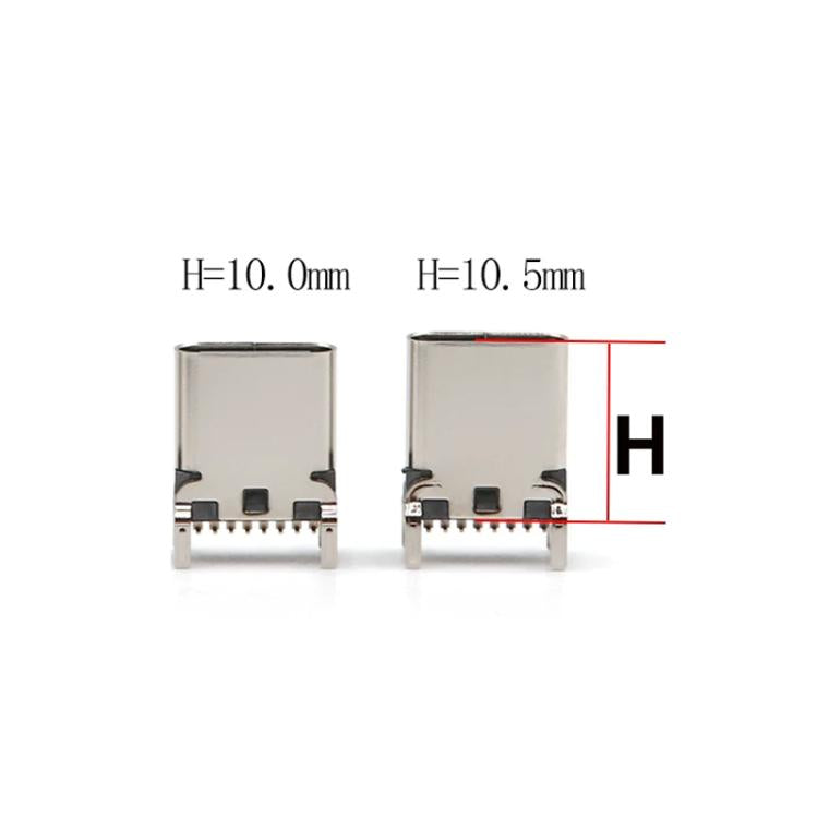 10pcs 16Pin USB Type-C Female Vertical SMT Connector Socket Charging Port Height 10.0mm