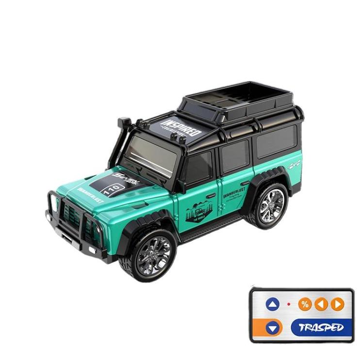 1:64 Mini Alloy RC Car With Lights Simulated Car Model Toy, Spec: 6601 Green