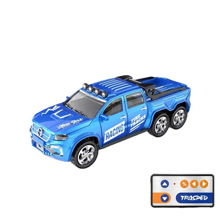1:64 Mini Alloy RC Car With Lights Simulated Car Model Toy, Spec: 8801 Blue
