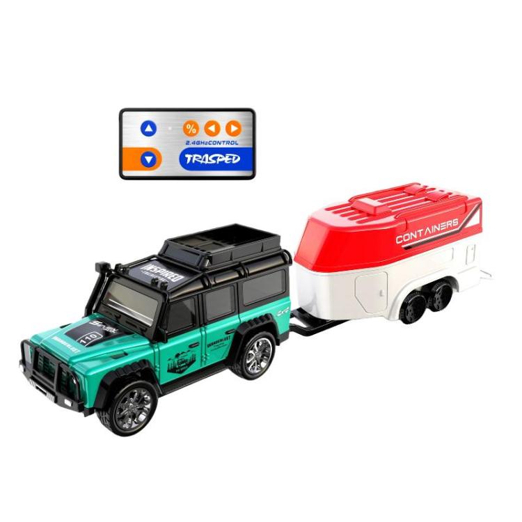1:64 Mini Alloy RC Car With Lights Simulated Car Model Toy, Spec: 6601 Green With Hanging Box