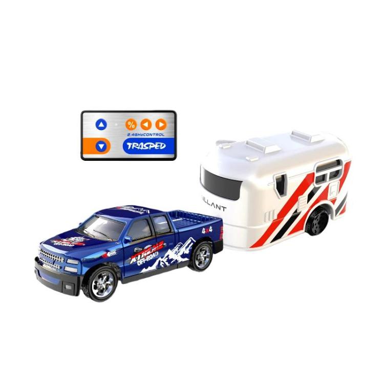 1:64 Mini Alloy RC Car With Lights Simulated Car Model Toy, Spec: 5501 Blue With Hanging Box