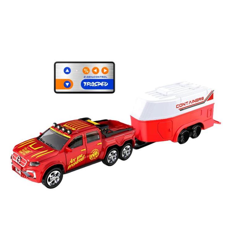 1:64 Mini Alloy RC Car With Lights Simulated Car Model Toy, Spec: 8801 Red With Hanging Box