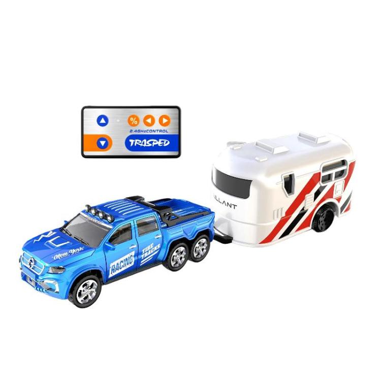 1:64 Mini Alloy RC Car With Lights Simulated Car Model Toy, Spec: 8801 Blue With Hanging Box