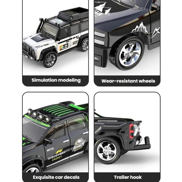 1:64 Mini Alloy RC Car With Lights Simulated Car Model Toy, Spec: 6601 White