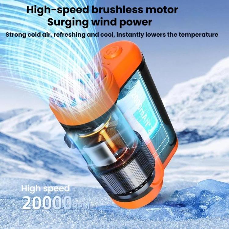 High-Speed Hanging Fan Portable Neck-Wear Handheld Outdoor Fan Mini USB Desktop Fan - Orange