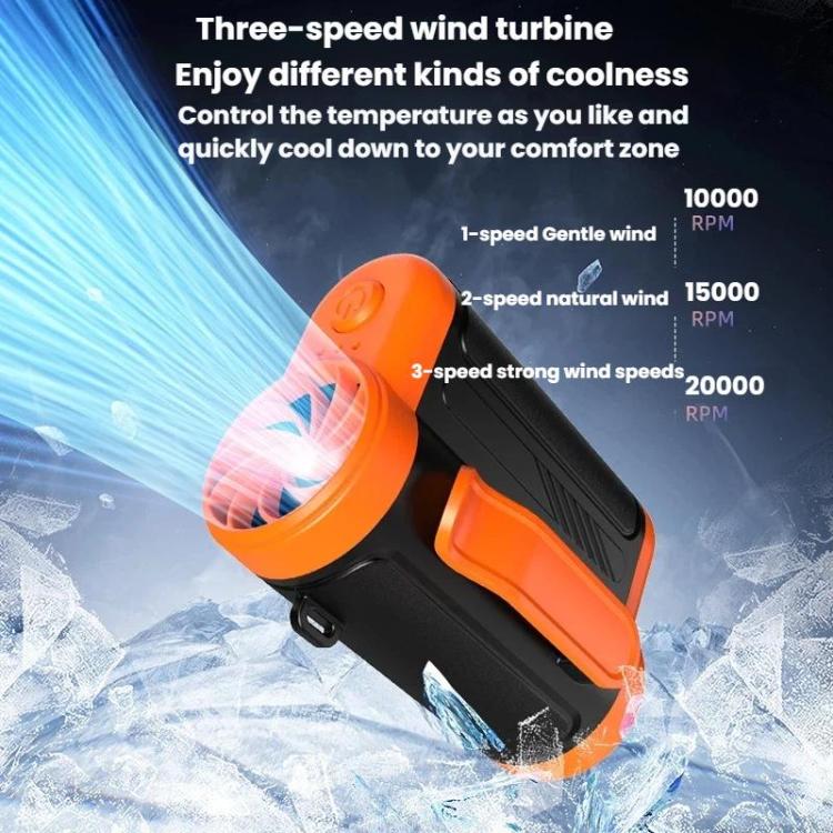 High-Speed Hanging Fan Portable Neck-Wear Handheld Outdoor Fan Mini USB Desktop Fan - Orange