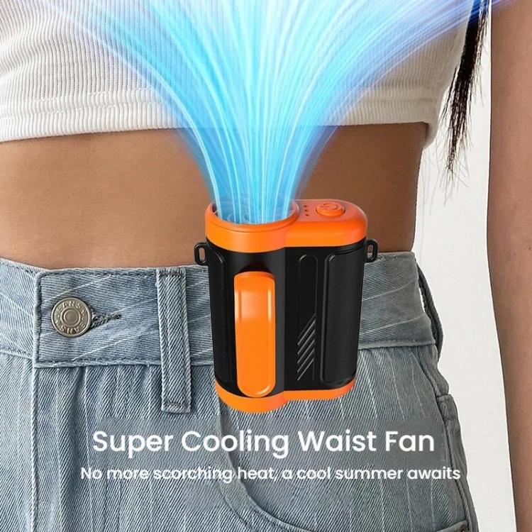 High-Speed Hanging Fan Portable Neck-Wear Handheld Outdoor Fan Mini USB Desktop Fan - Orange