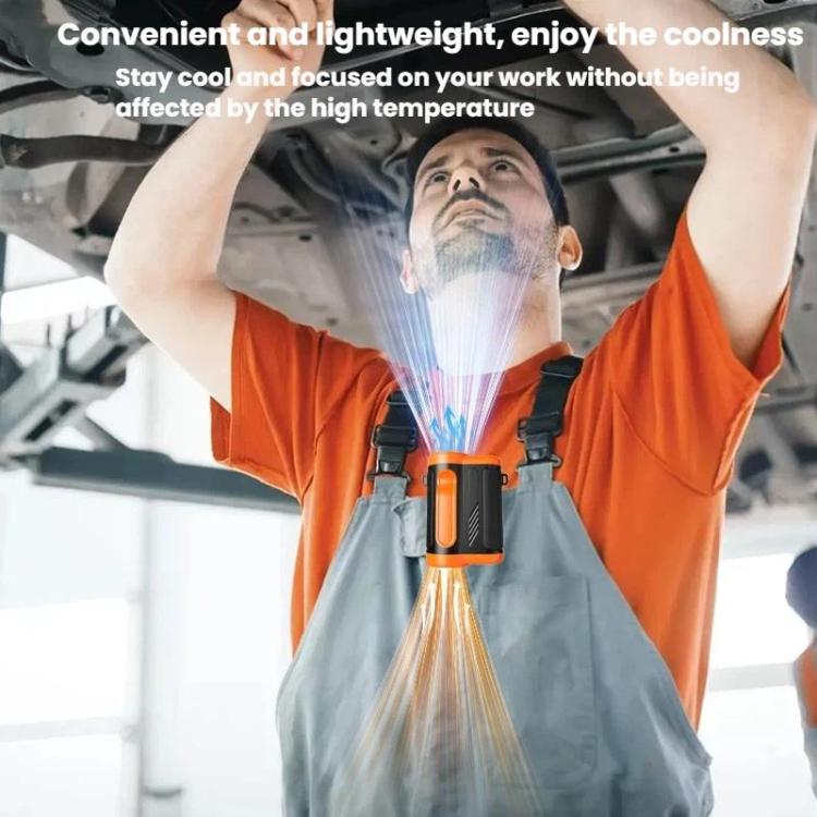 High-Speed Hanging Fan Portable Neck-Wear Handheld Outdoor Fan Mini USB Desktop Fan - Orange