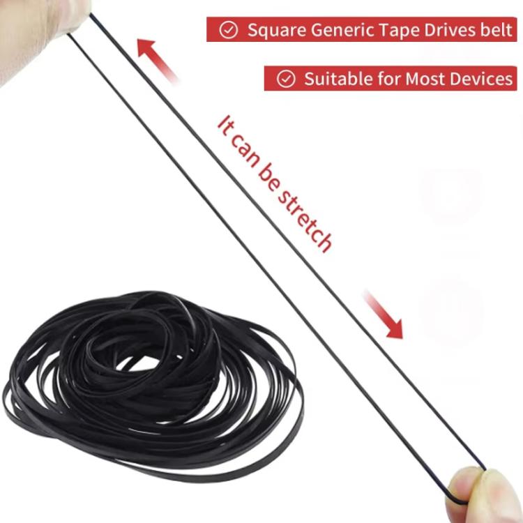 Mix Assorted Rubber Belts CD DVD Cassette Tape 60pcs 0.5mm Square Fold Length 40-100mm