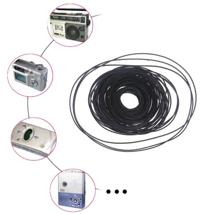 Mix Assorted Rubber Belts CD DVD Cassette Tape 20pcs 2mm Square Fold Length 110-145mm