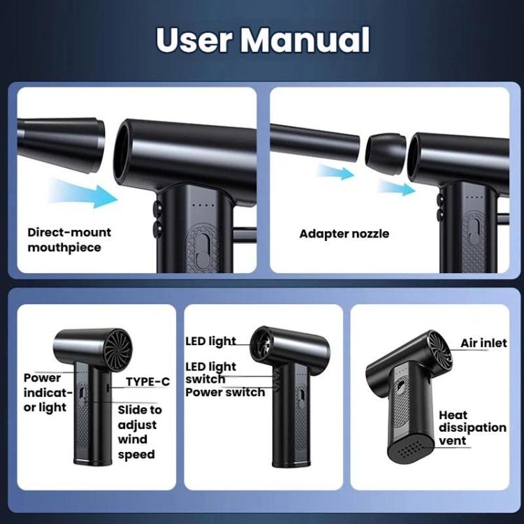 Computer Case Keyboard Dust Blower Car Home Dust Remover Powerful Cordless Mini Fan, Blowing Power: 130G