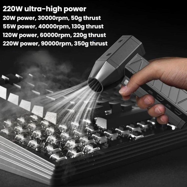 Brushless Turbine Motor Vacuum Blower High-Powered Powerhouse Fan - Black