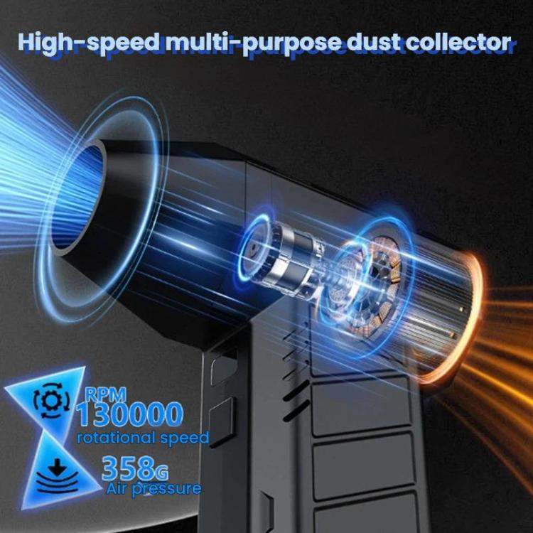 Brushless Turbine Motor Vacuum Blower High-Powered Powerhouse Fan - Black
