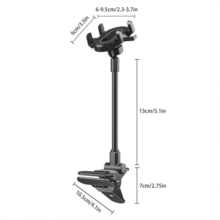 Universal Phone Holder For Recording Live Streaming Teaching Videos Of Guitar/Bass/Ukulele - Black