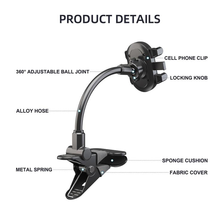 Universal Phone Holder For Recording Live Streaming Teaching Videos Of Guitar/Bass/Ukulele - Black