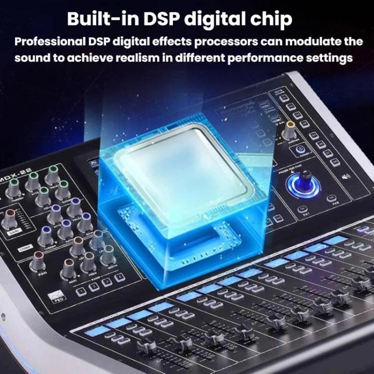 MDX22 USB Bluetooth 48V Phantom Power DSP Digital Mixer UK Plug