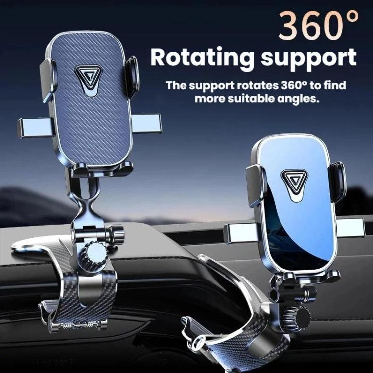 Car Phone Holder With 360-degree Rotation Dashboard Crocodile Clip Mount, Style: Textured Finish
