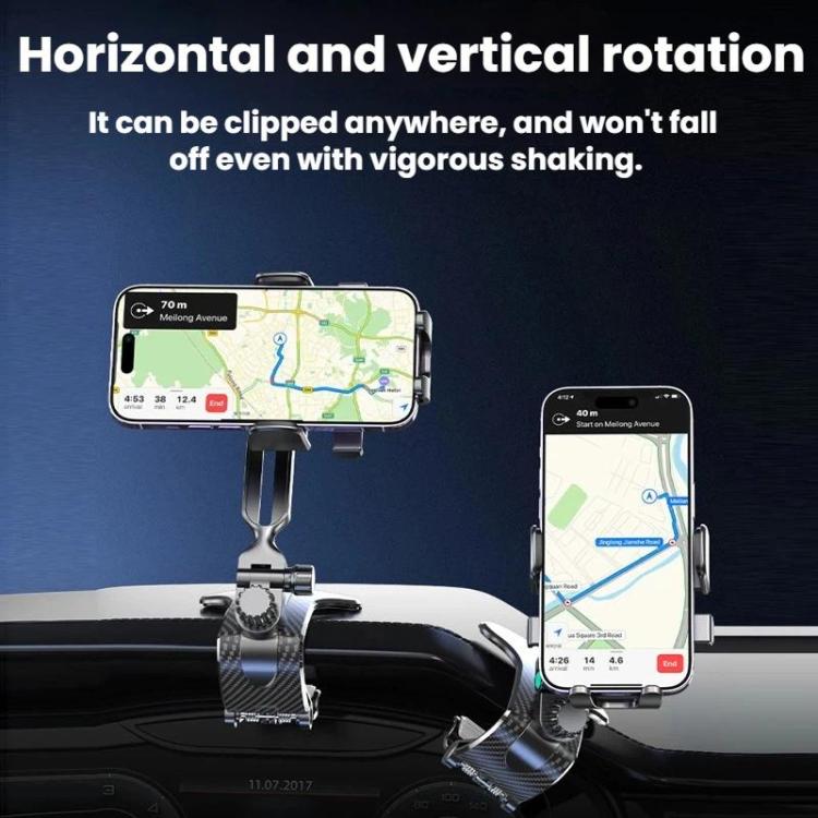 Car Phone Holder With 360-degree Rotation Dashboard Crocodile Clip Mount, Style: Textured Finish