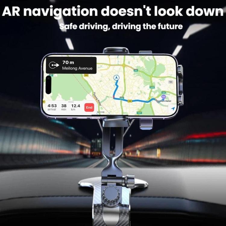 Car Phone Holder With 360-degree Rotation Dashboard Crocodile Clip Mount, Style: Textured Finish
