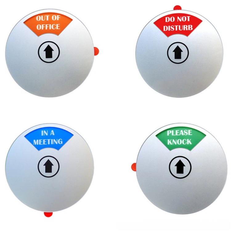 5 Inch 4-In-1 Adhesive Door Sign For Office/Meeting Room Out Of Office/Do Not Disturb/In A Meeting/Please Knock