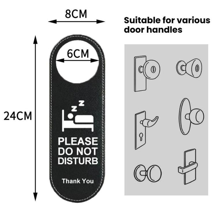 Double-Sided Leather Door Sign For Hotels Please Make Up Room & Do Not Disturb Reversible Hanger