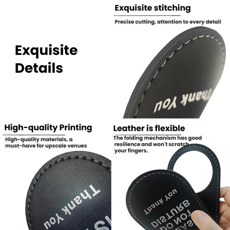 Double-Sided Leather Door Sign For Hotels Please Make Up Room & Do Not Disturb Reversible Hanger