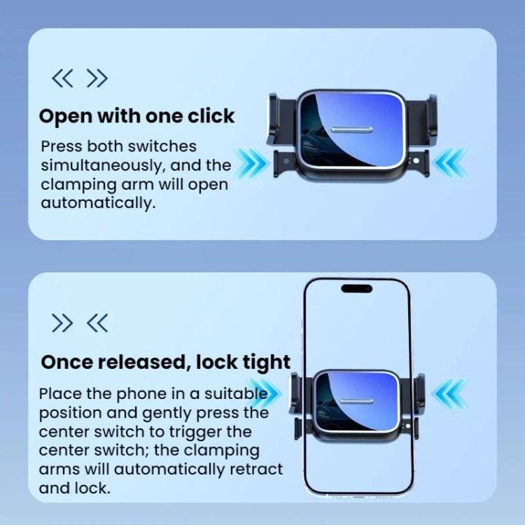 Car Navigation Air Vent Horizontal Vertical Phone Holder - Mirror-finish Model + Suction Cup