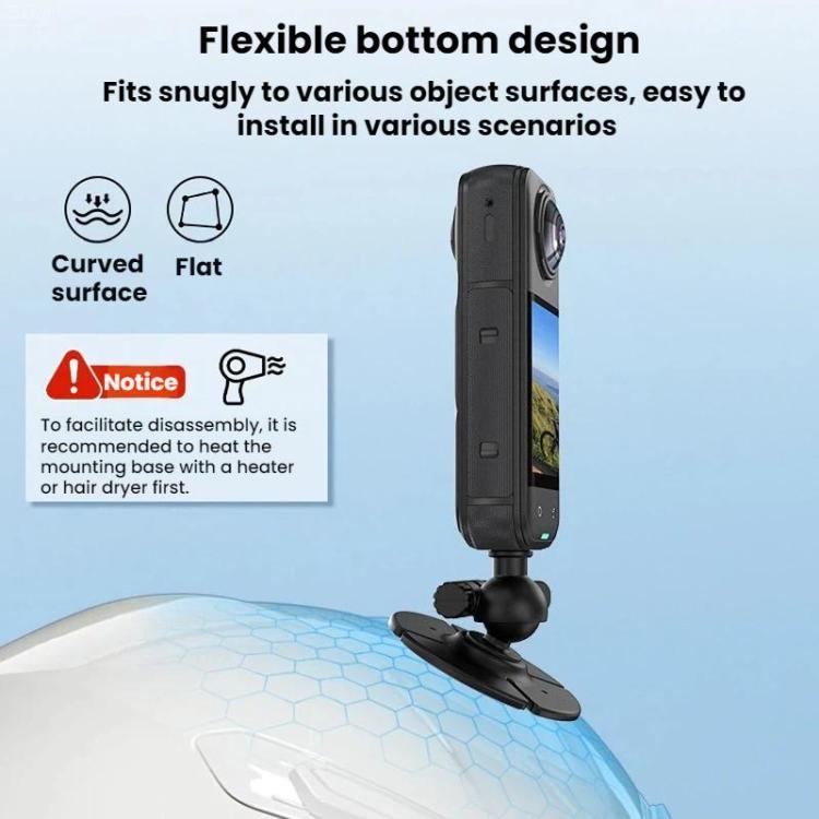 Flymile For DJI Osmo Action 6 / Insta360 GO Ultra Ball Head Adhesive Base Mount