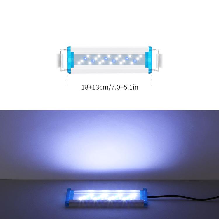 Ultra-Thin Aquarium LED Light With 4 Rows Of 5730 LEDs 18cm Blue+White Light
