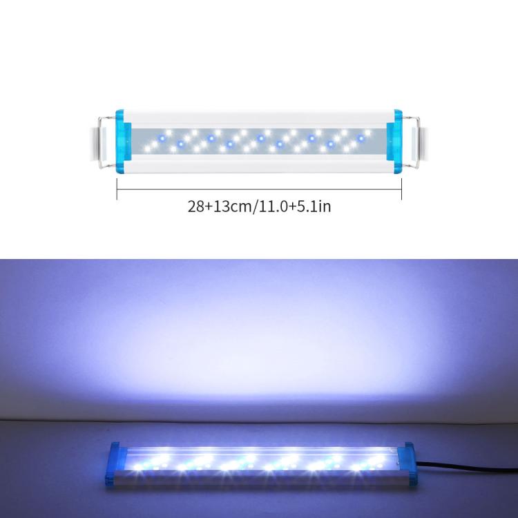 Ultra-Thin Aquarium LED Light With 4 Rows Of 5730 LEDs 28cm Blue+White Light