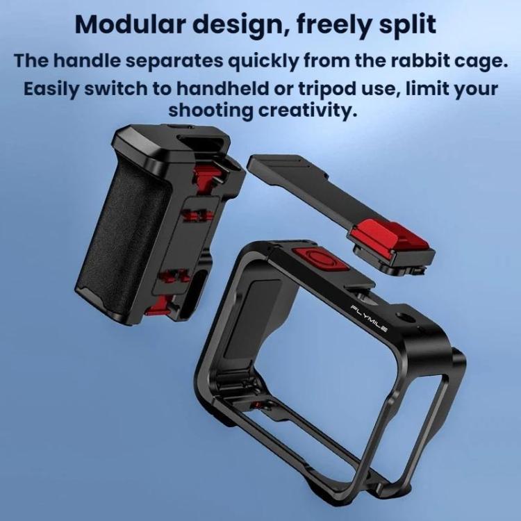 For Insta360 Ace Pro 1/2 Flymile Camera Cage Extension Handle Kit - Black