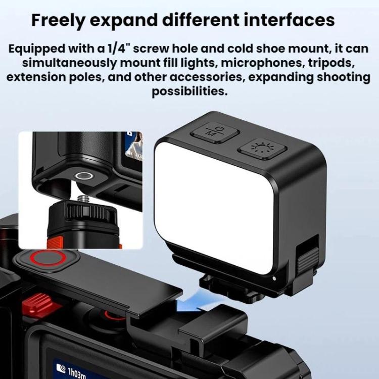 Flymile For DJI Osmo Action 5 Pro / 4 / 3 Camera Cage Handle With Magnetic Quick-Release Base - With Quick Release