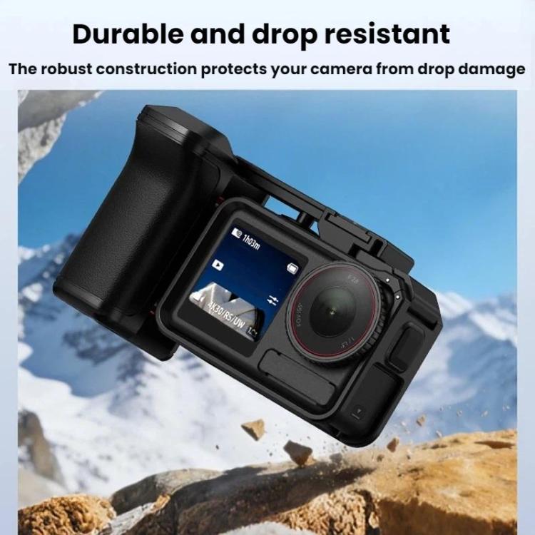 Flymile For DJI Osmo Action 5 Pro / 4 / 3 Camera Cage Handle With Magnetic Quick-Release Base - With Quick Release