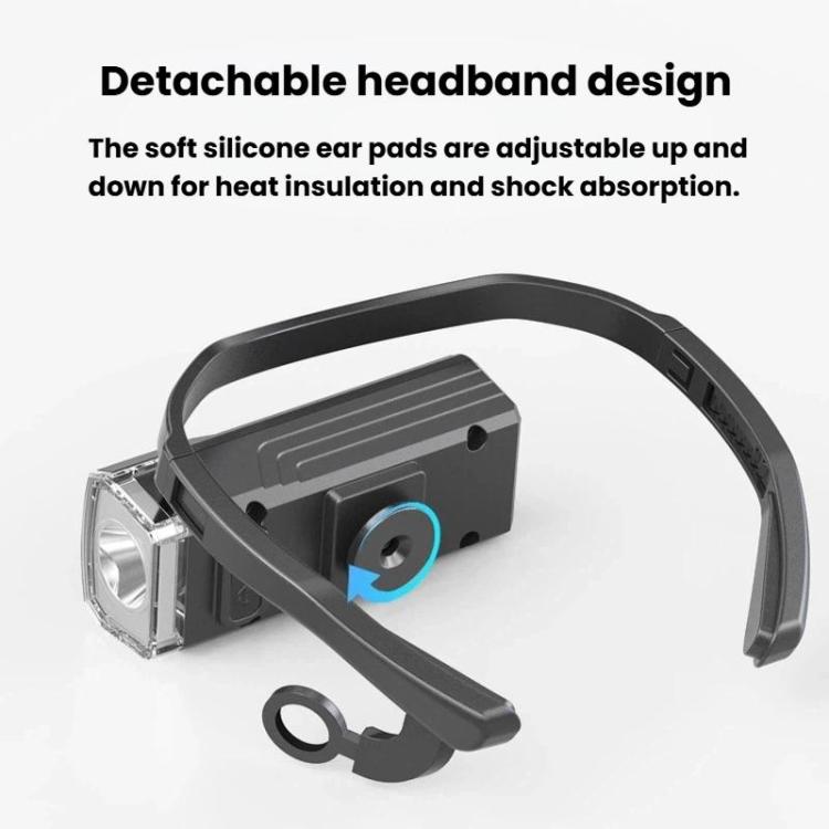 SMILING SHARK TD-0284-S High Brightness Rechargeable Ear-Mounted Headlamp Outdoor Light For Night Running & Fishing - Black
